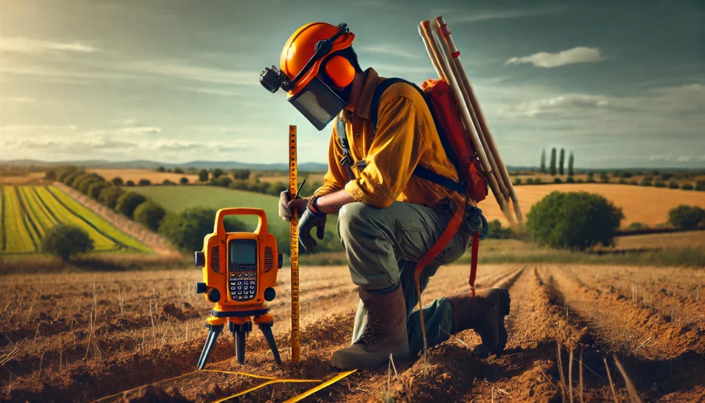 Delimitación de terrenos por un agrimensor como parte de sus funciones en la construcción