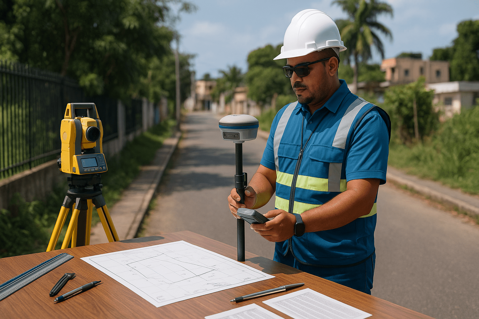 Mensura catastral: verificación planimétrica con GNSS y estación total