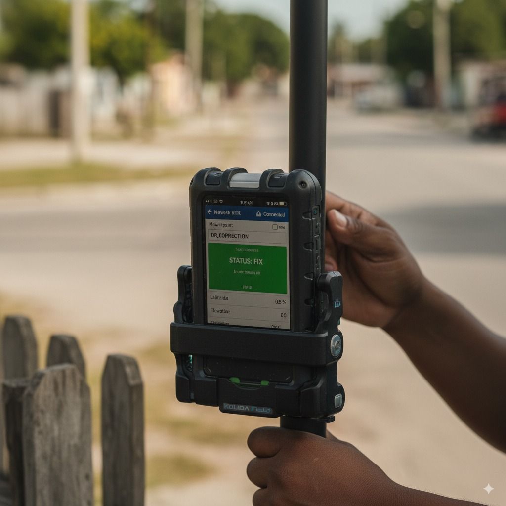 Topografía con GNSS: conexión NTRIP al caster CORS con estado FIX