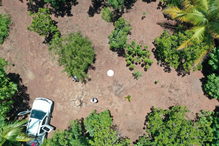 Vista aérea tomada con dron durante un levantamiento