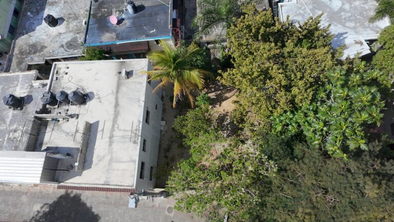 Vista aérea tomada con dron durante un levantamiento