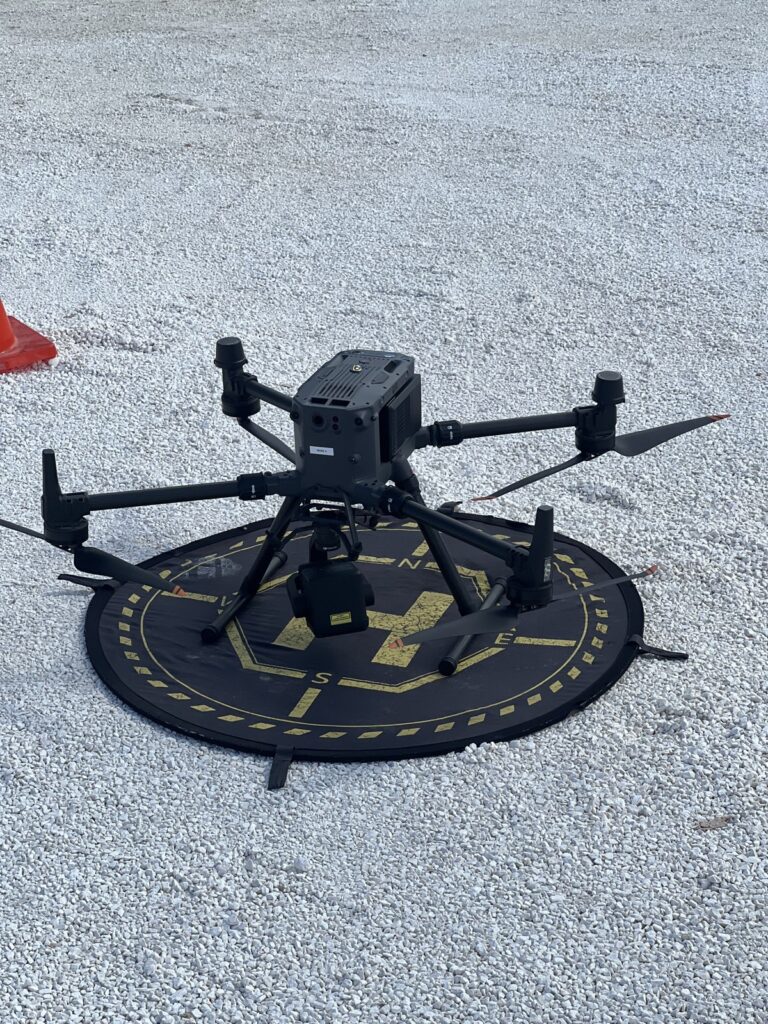 Vista aérea tomada con dron durante un levantamiento