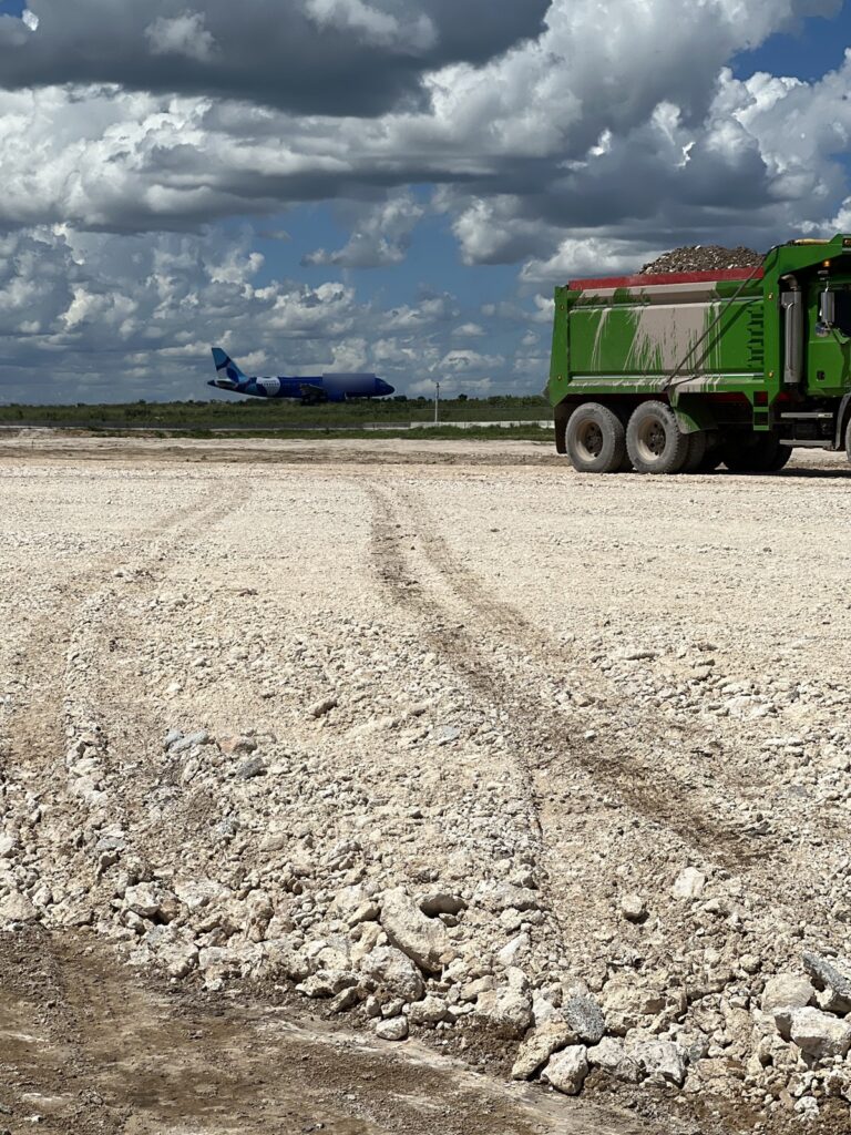 Vista aérea tomada con dron durante un levantamiento