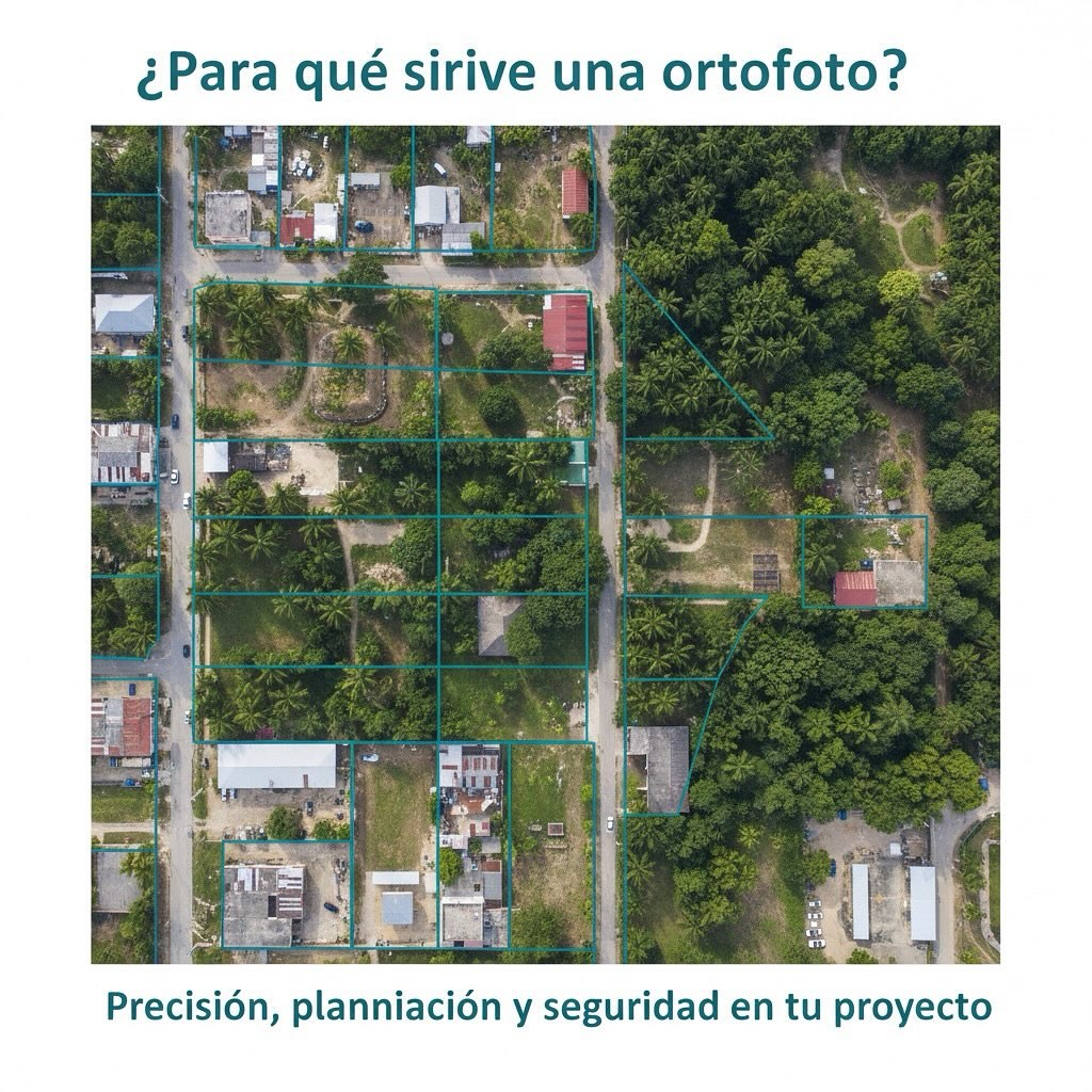 Ortofoto de parcelas delimitadas sobre una zona urbana